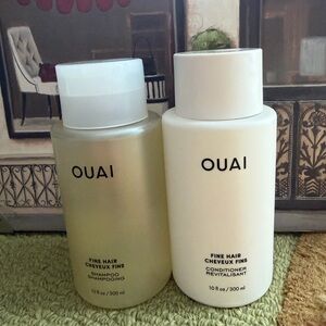OUAI Fine Hair Shampoo and Conditioner Duo - Gold and White
